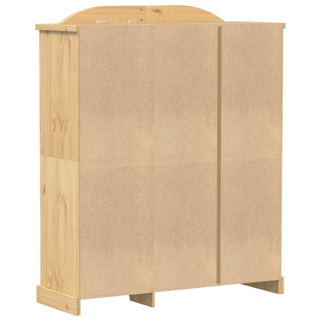 Armoire Corona 151,5x52x186 cm en bois de pin massif