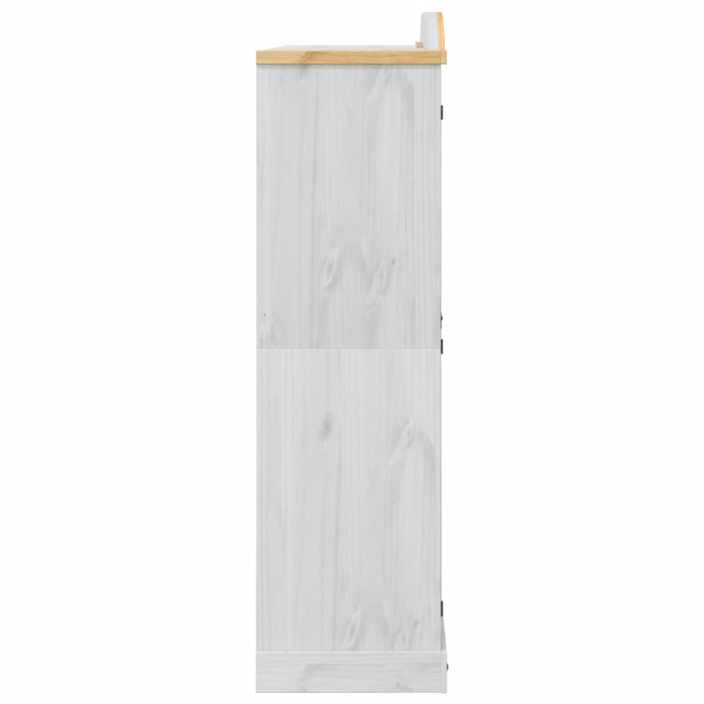 Armoire Corona Blanc 151,5x52x186 cm en bois de pin massif