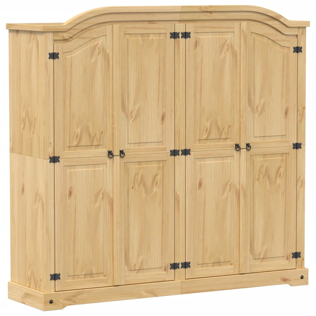 Armoire Corona 194x52x186 cm en bois de pin massif