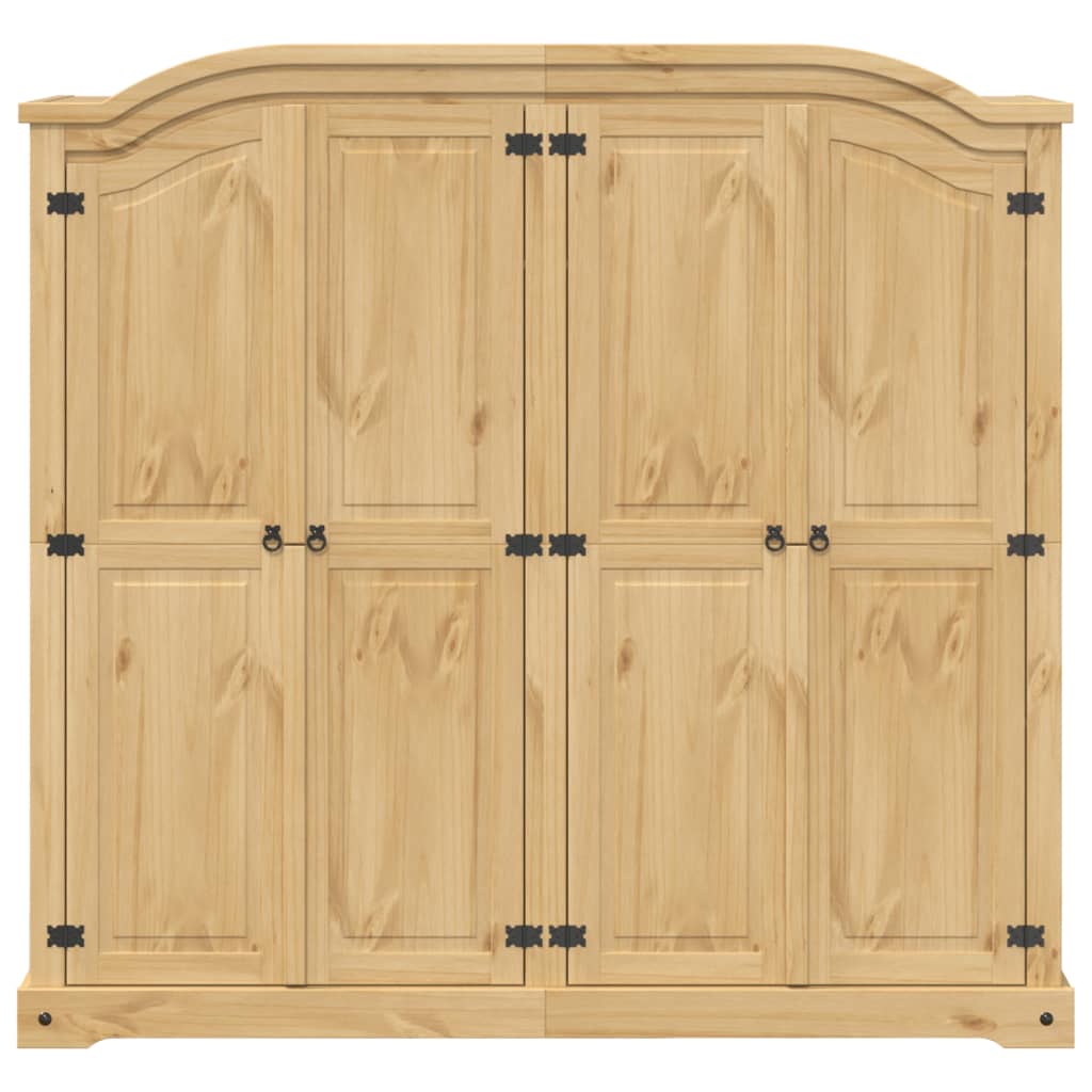 Armoire Corona 194x52x186 cm en bois de pin massif