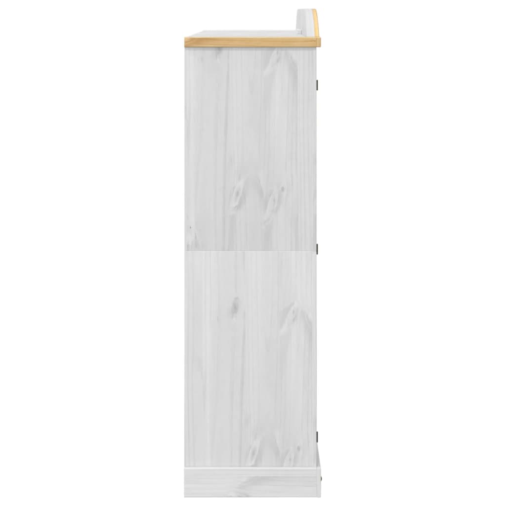 Armoire Corona Blanc 194x52x186 cm bois de pin massif