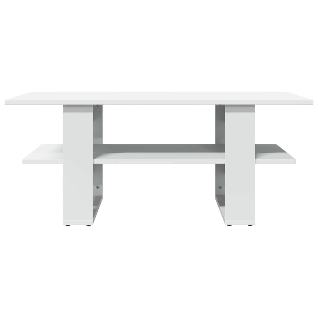 Table basse blanche 102x55x42 cm en bois
