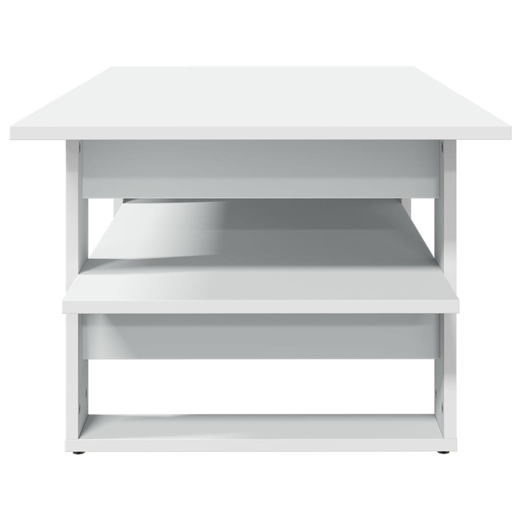 Table basse blanche 102x55x42 cm en bois