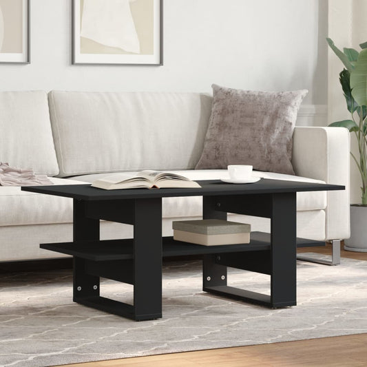 Coffee Table Black 102x55x42 cm Wood Material