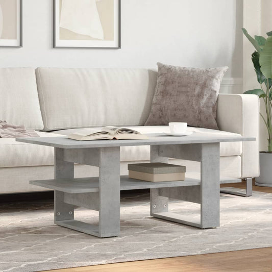 Table basse gris béton 102x55x42 cm en bois