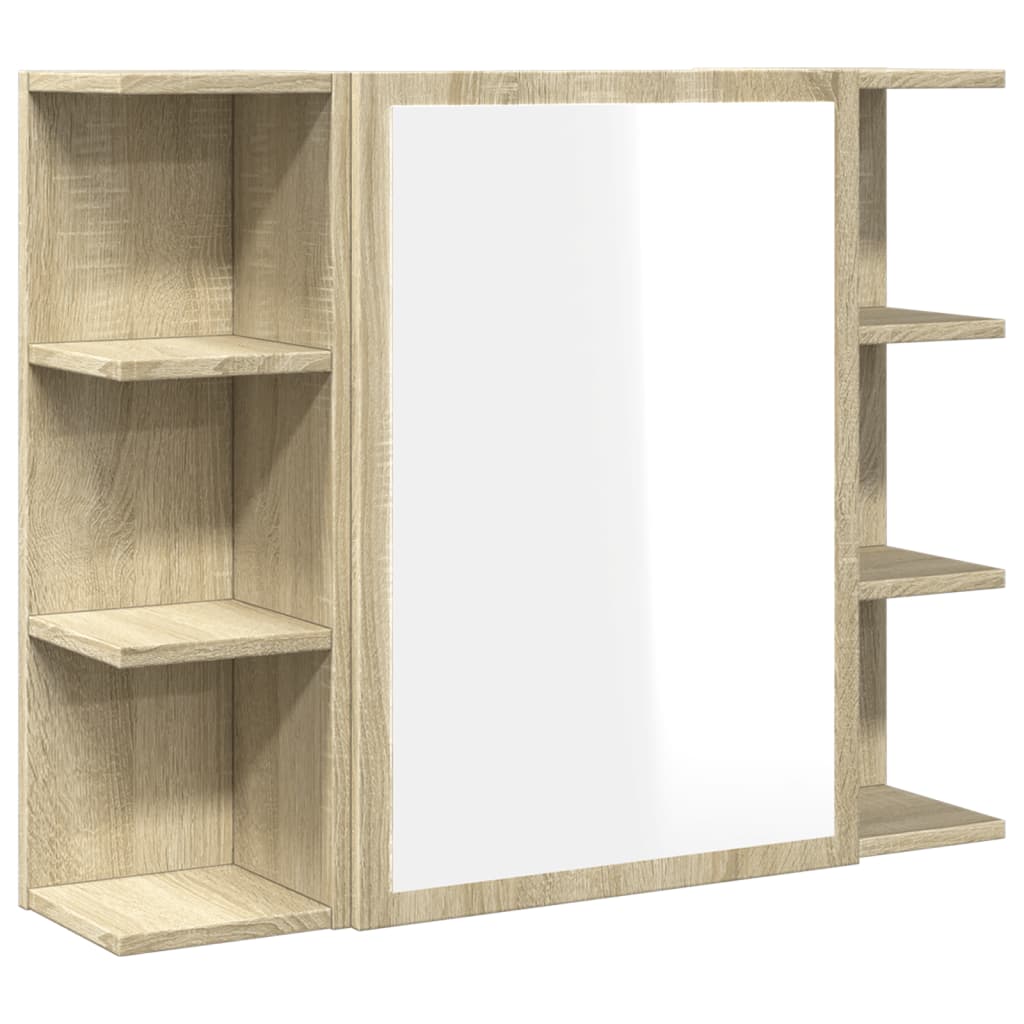 Armoire de toilette avec miroir chêne Sonoma 80x20,5x64 cm matériau bois