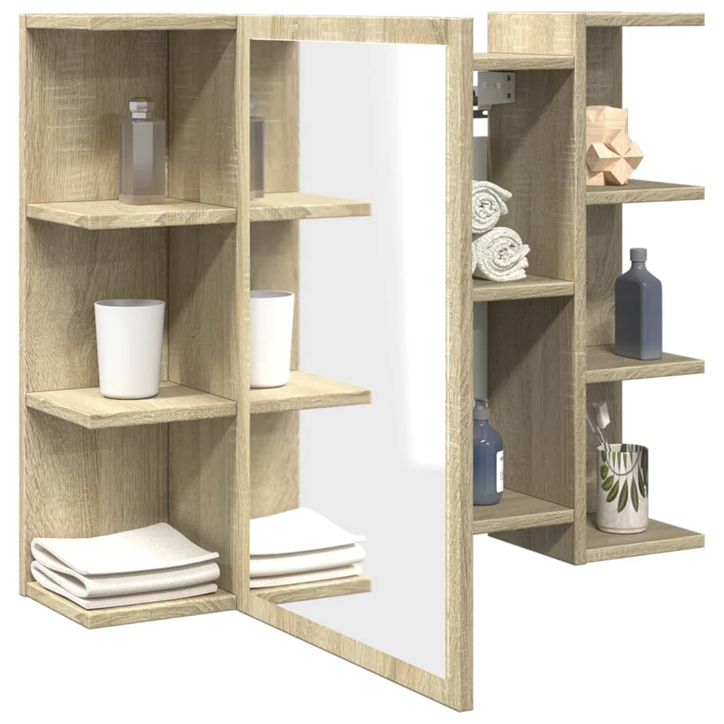 Armoire de toilette avec miroir chêne Sonoma 80x20,5x64 cm matériau bois