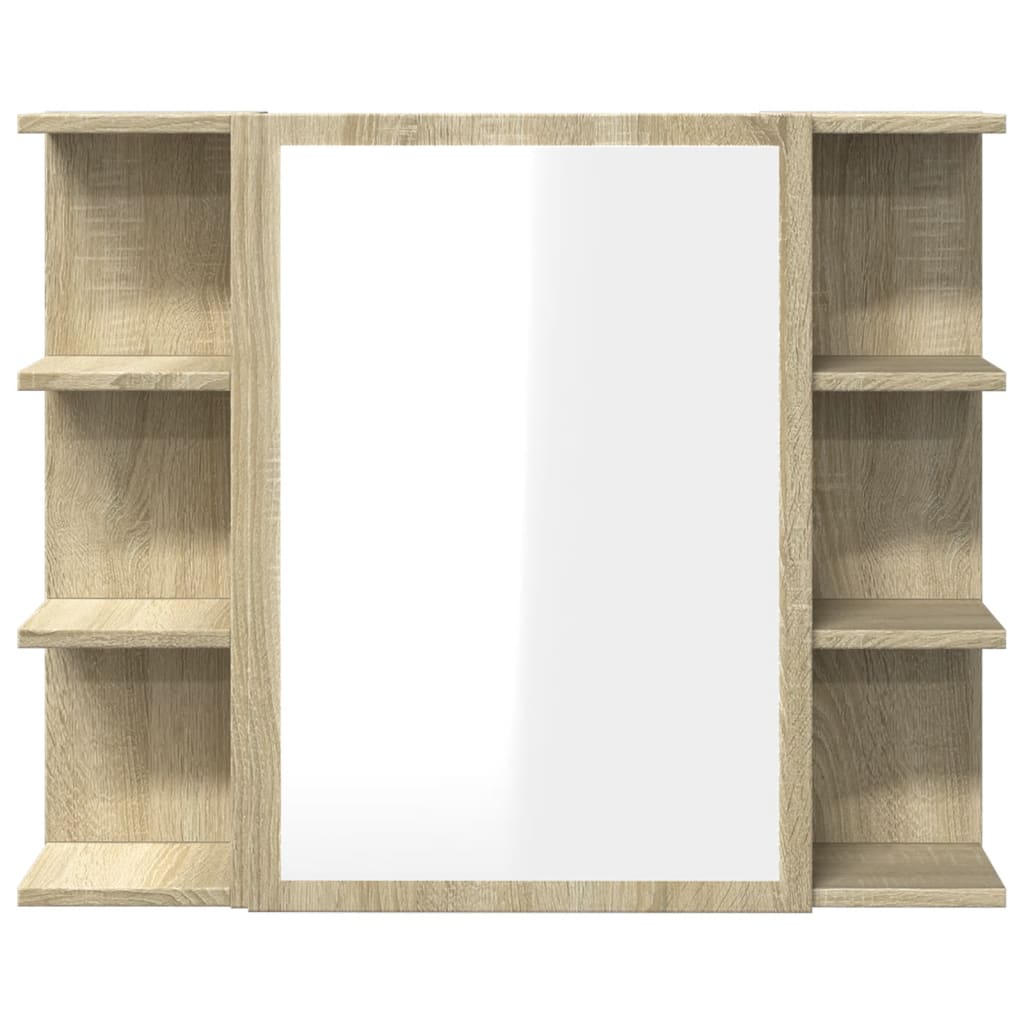 Armoire de toilette avec miroir chêne Sonoma 80x20,5x64 cm matériau bois