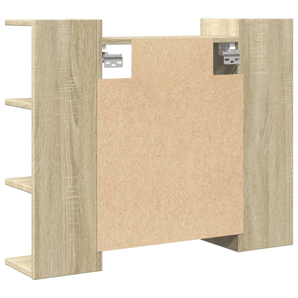 Armoire de toilette avec miroir chêne Sonoma 80x20,5x64 cm matériau bois