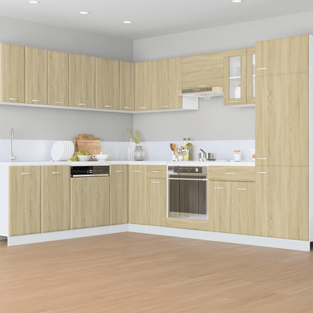 Meuble de conversion pour réfrigérateur Lyon chêne Sonoma 60x57x207 cm matériau à base de bois