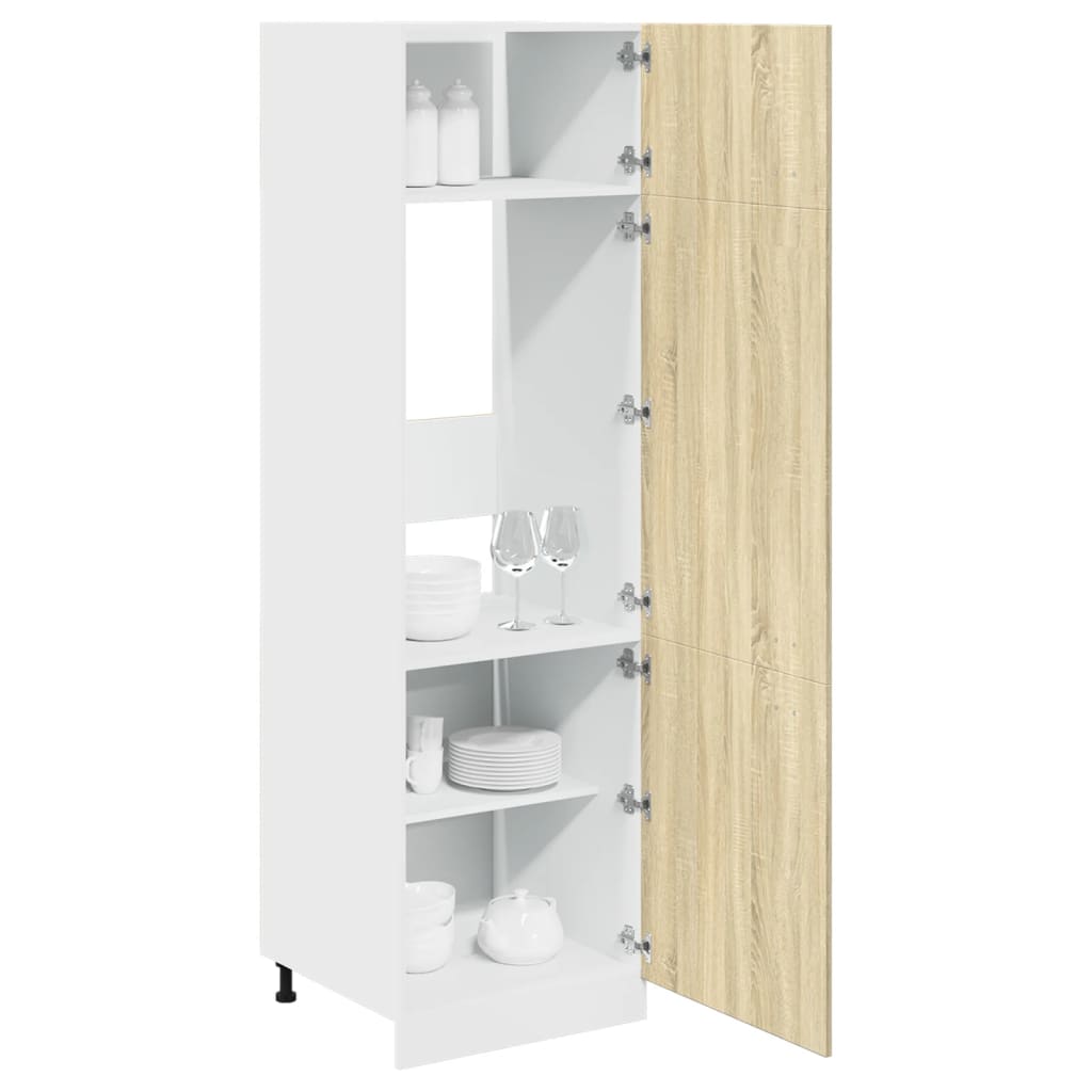 Meuble de conversion pour réfrigérateur Lyon chêne Sonoma 60x57x207 cm matériau à base de bois