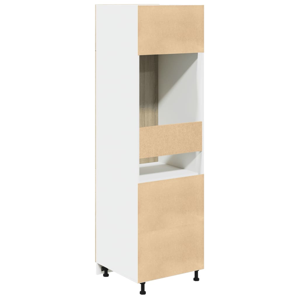Meuble de conversion pour réfrigérateur Lyon chêne Sonoma 60x57x207 cm matériau à base de bois