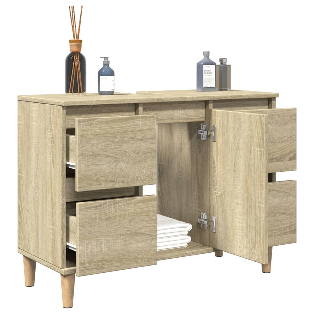 Meuble vasque en chêne Sonoma 80x33x60 cm en bois