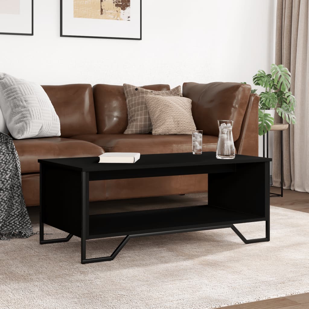 Coffee Table Black 100x51x40 cm Wood Material
