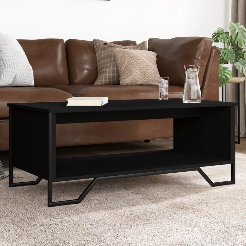 Coffee Table Black 100x51x40 cm Wood Material