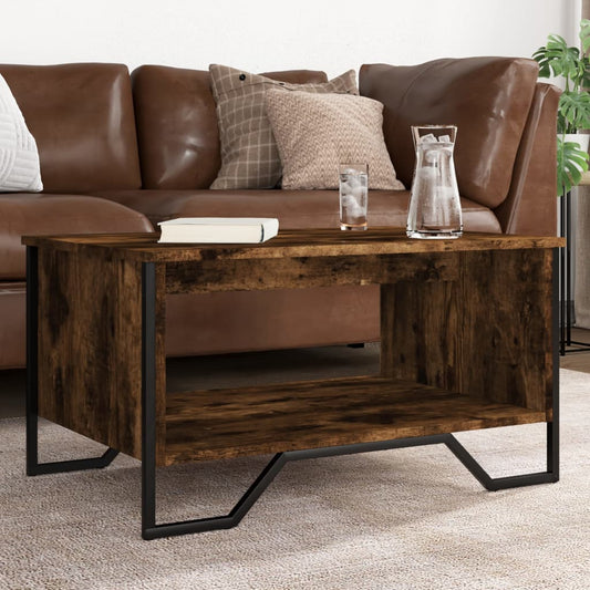 Coffee table smoked oak 75x51x40 cm wood material