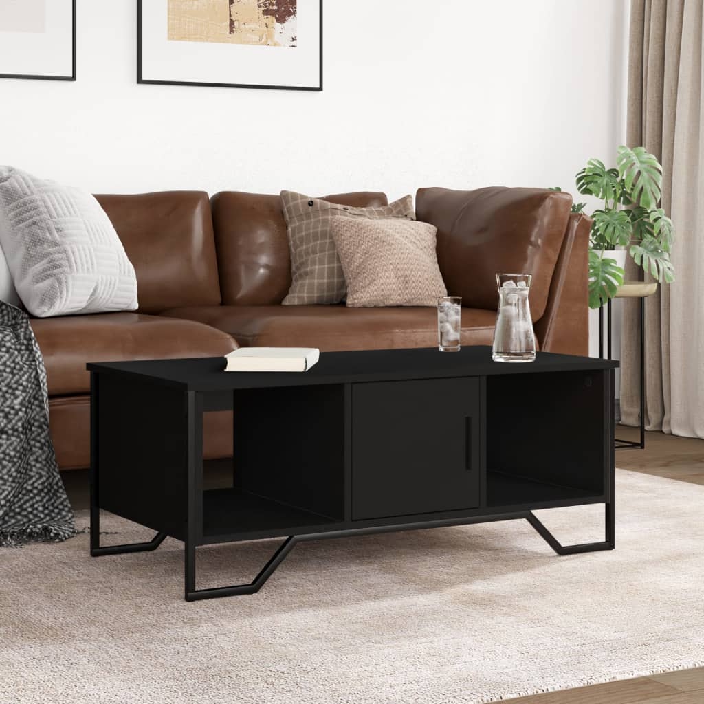 Coffee Table Black 100x51x40 cm Wood Material
