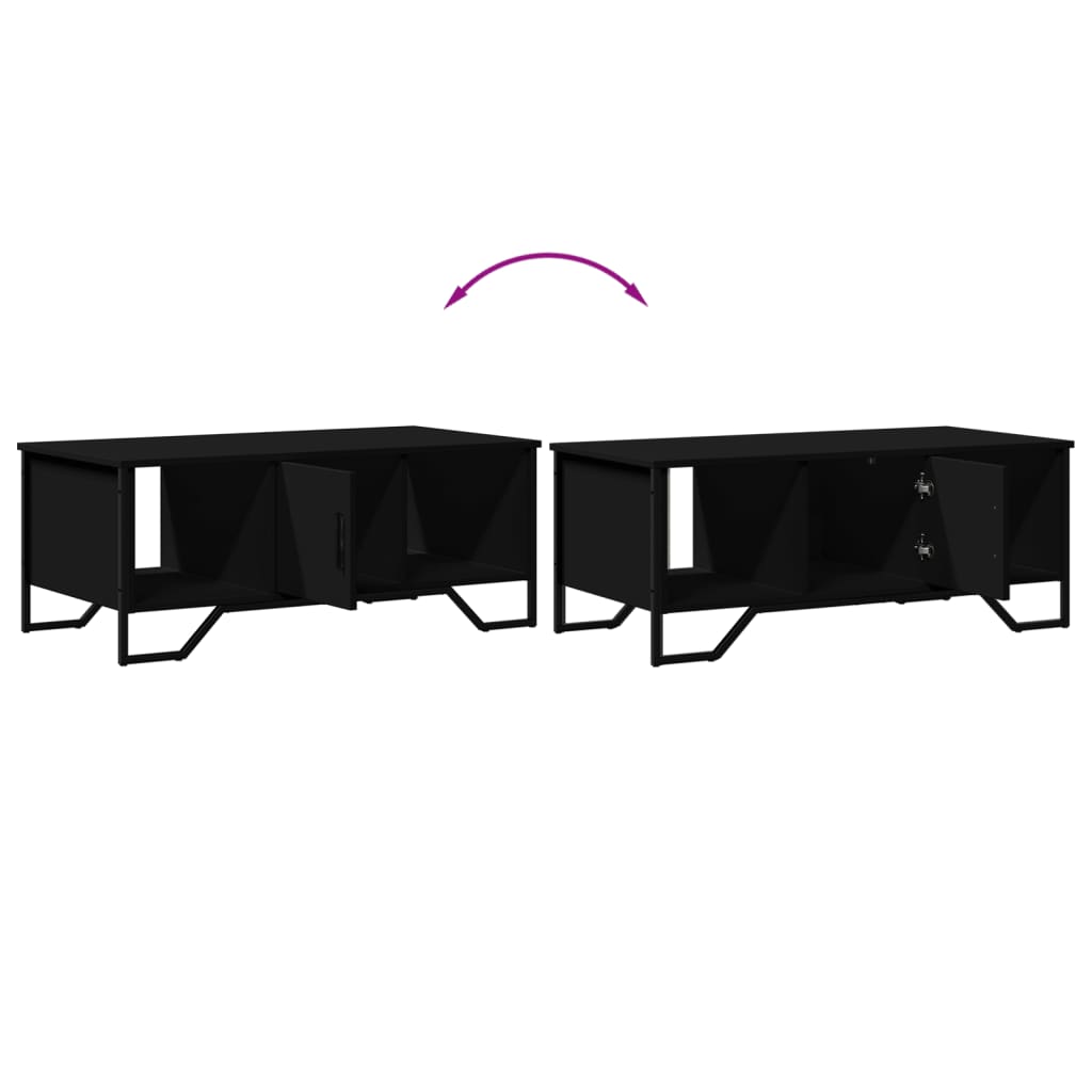 Coffee Table Black 100x51x40 cm Wood Material