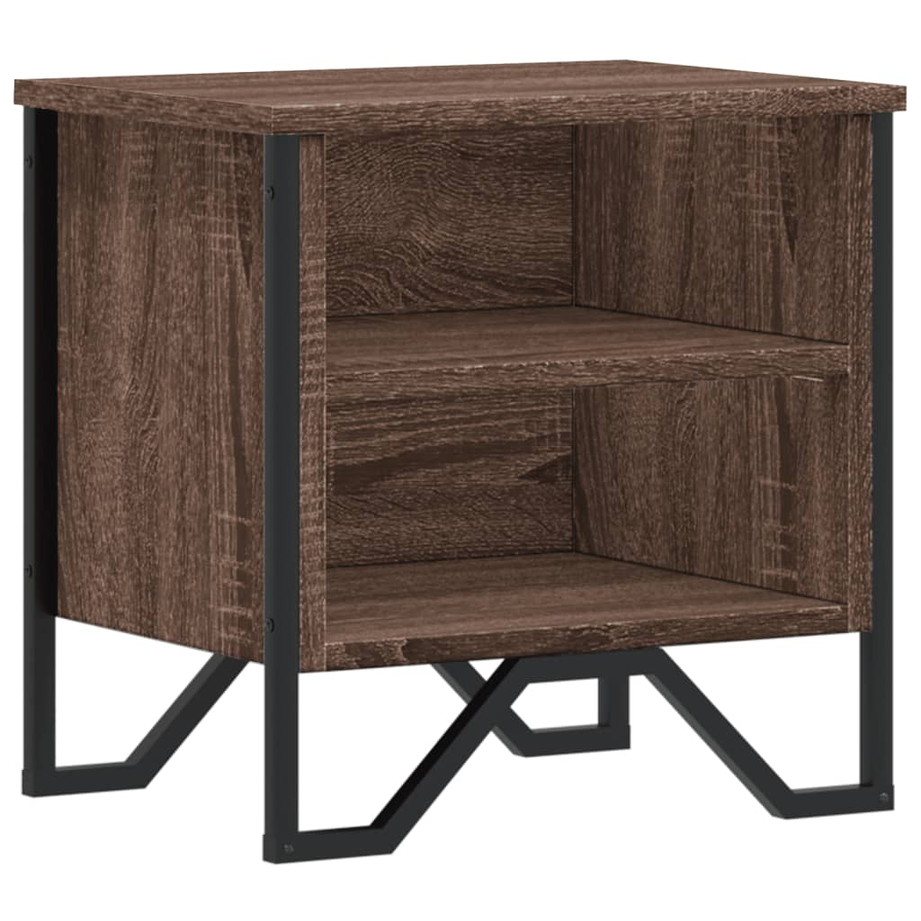 Table de chevet aspect chêne marron 40x30x40 cm en bois