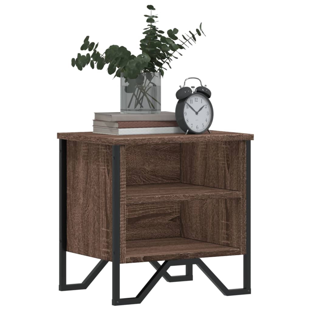 Table de chevet aspect chêne marron 40x30x40 cm en bois