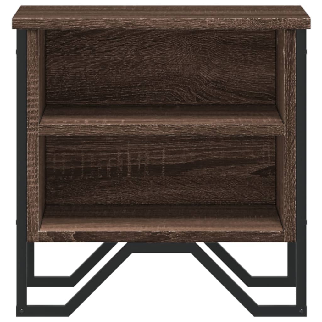 Table de chevet aspect chêne marron 40x30x40 cm en bois