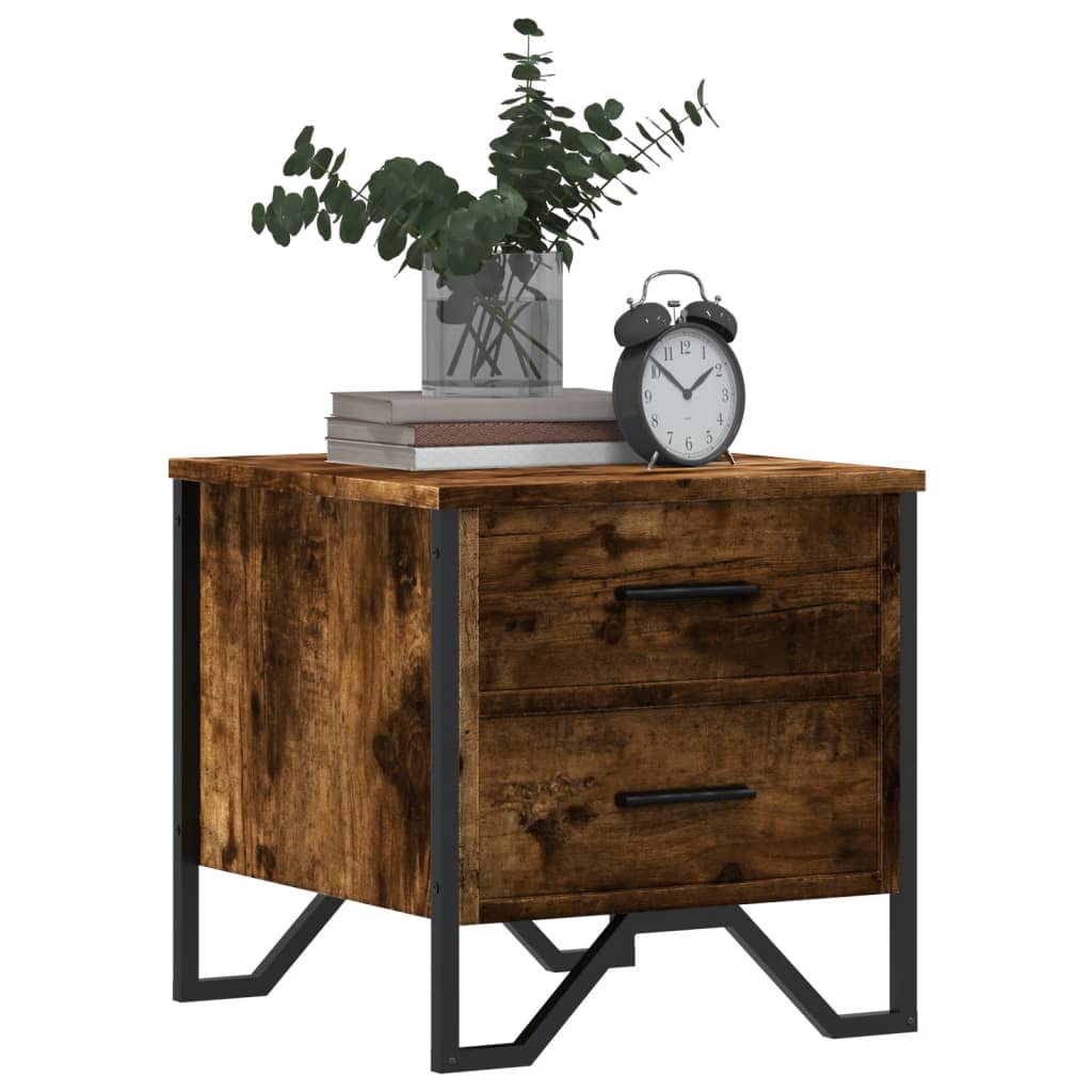 Tables de chevet 2 pcs. chêne fumé 40x41x40 cm matériau bois