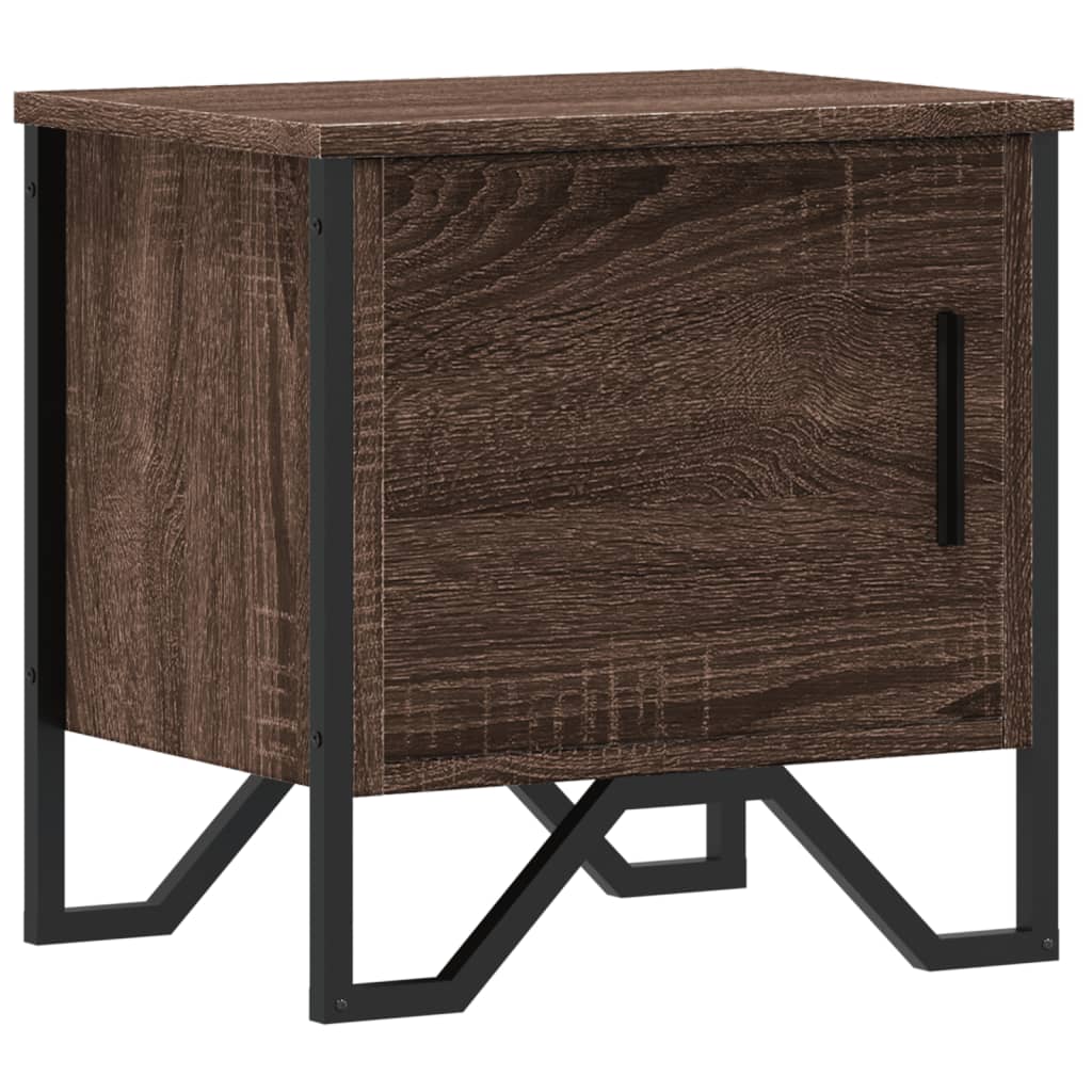 Table de chevet aspect chêne marron 40x30x40 cm en bois