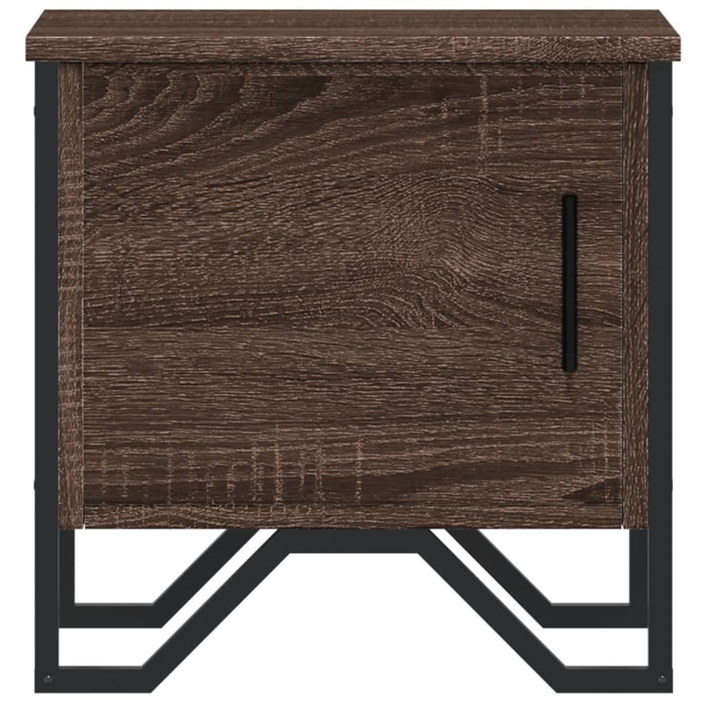 Table de chevet aspect chêne marron 40x30x40 cm en bois