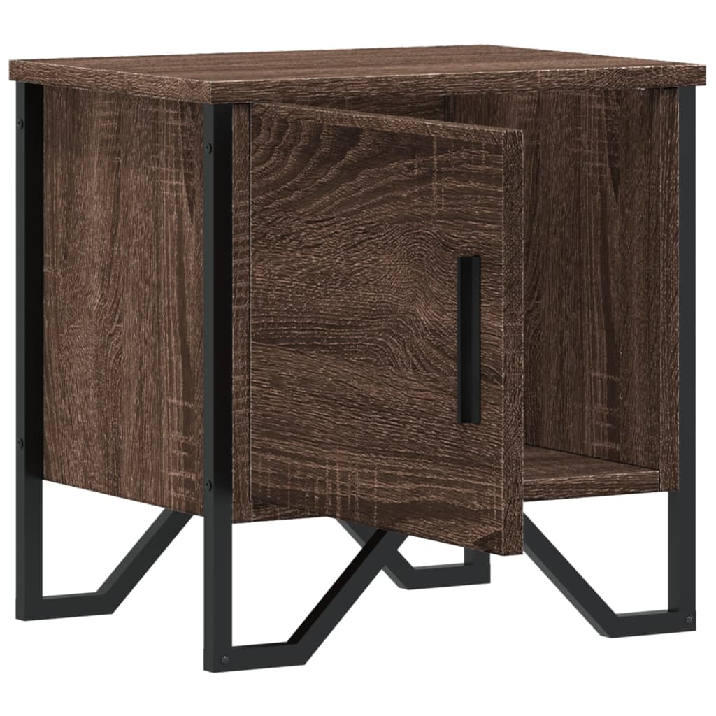 Table de chevet aspect chêne marron 40x30x40 cm en bois