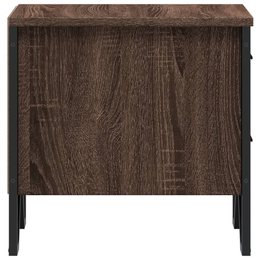 Table de chevet aspect chêne marron 40x30x40 cm en bois