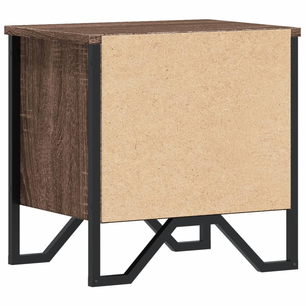 Table de chevet aspect chêne marron 40x30x40 cm en bois