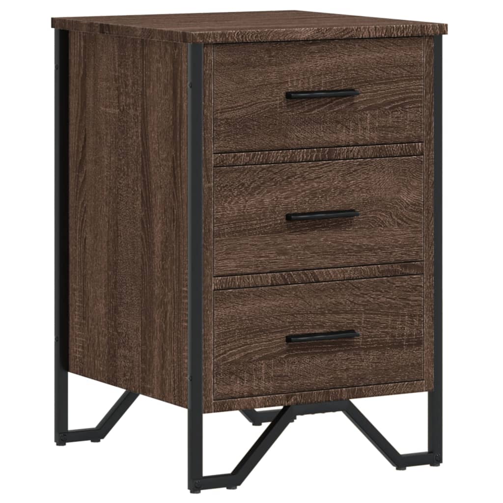 Table de chevet aspect chêne marron 40x41x60 cm en bois