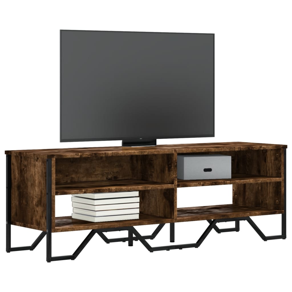 Meuble TV chêne fumé 122x34x41 cm matériau bois