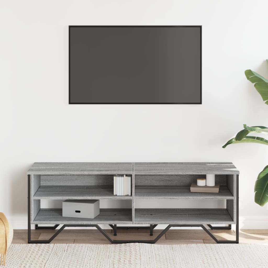 TV Cabinet Gray Sonoma 122x34x41 cm Wood Material