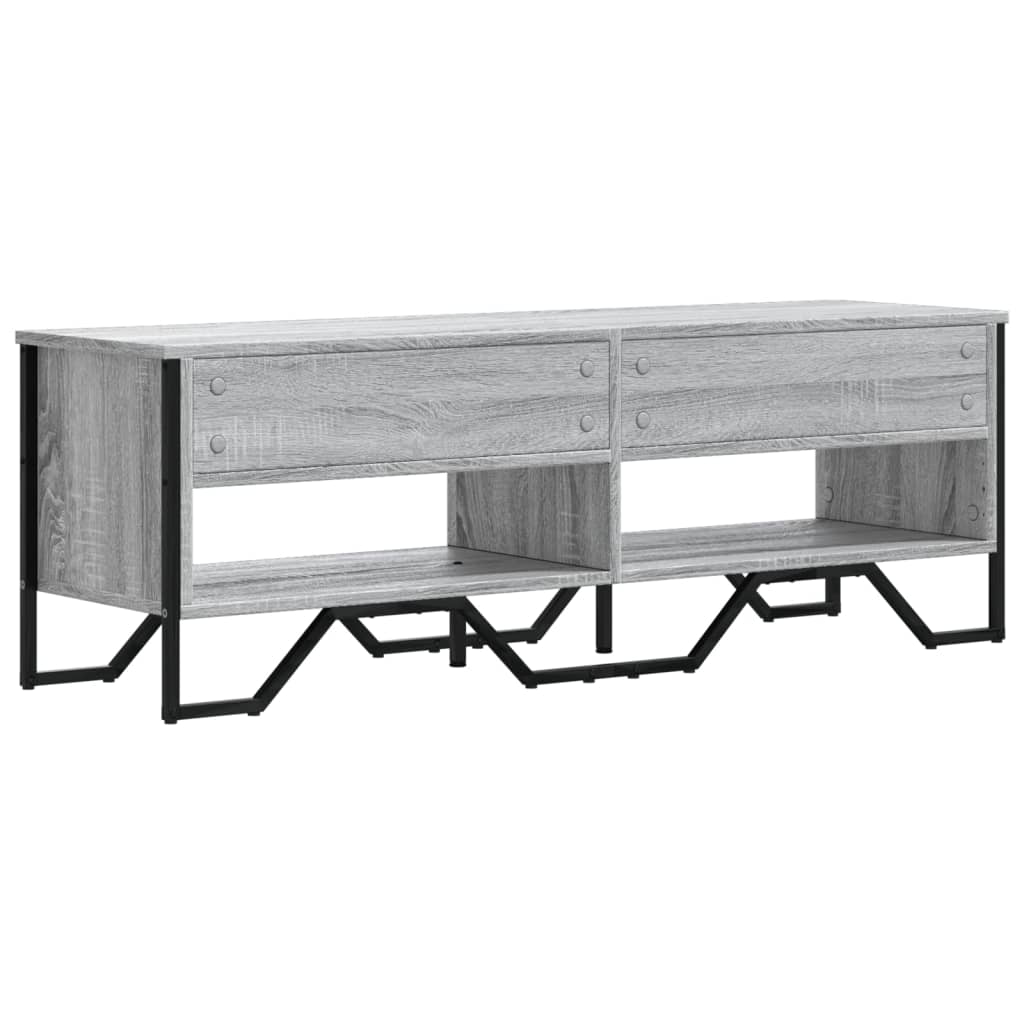 TV Cabinet Gray Sonoma 122x34x41 cm Wood Material