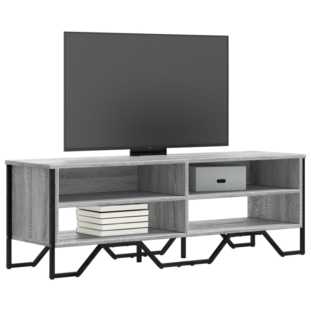 TV Cabinet Gray Sonoma 122x34x41 cm Wood Material