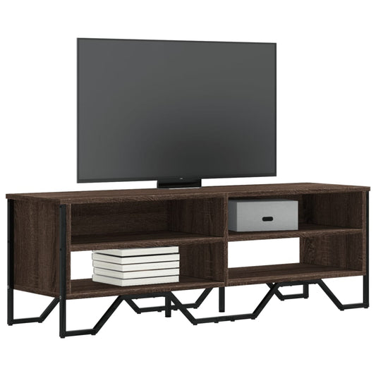 Meuble TV aspect chêne marron 122x34x41 cm matériau bois