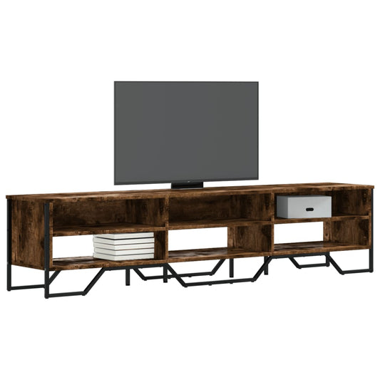 Meuble TV chêne fumé 180x34x41 cm matériau bois