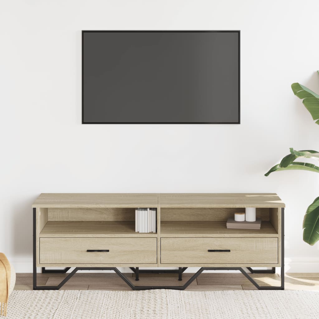 Meuble TV chêne Sonoma 122x34x41 cm matériau bois