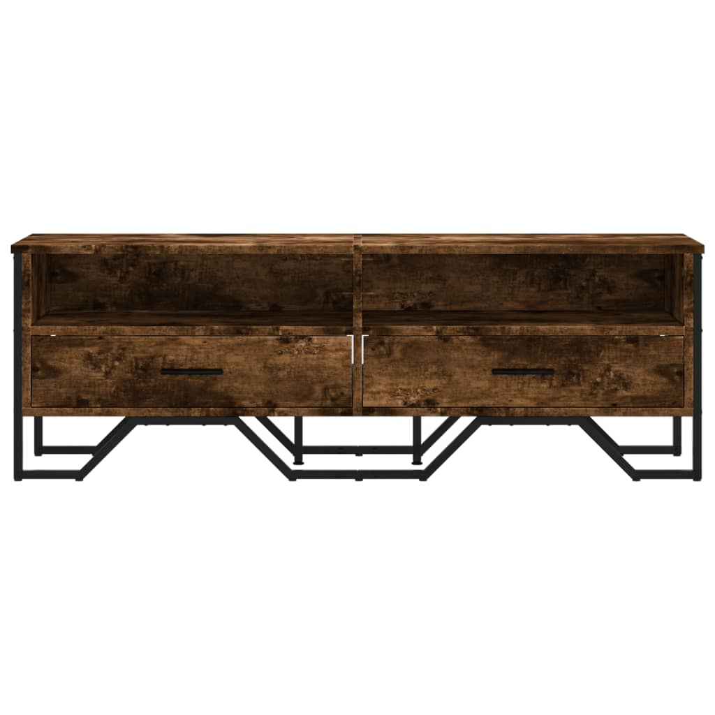 Meuble TV chêne fumé 122x34x41 cm matériau bois