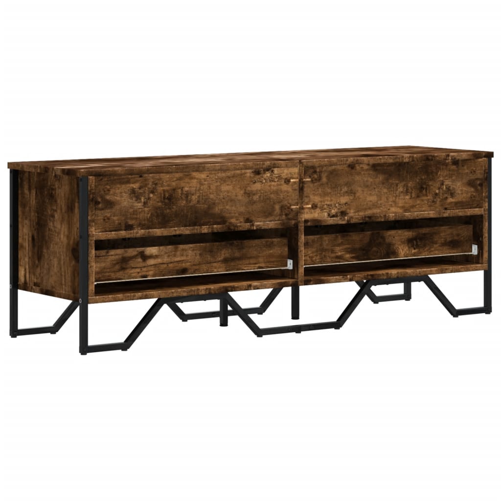 Meuble TV chêne fumé 122x34x41 cm matériau bois