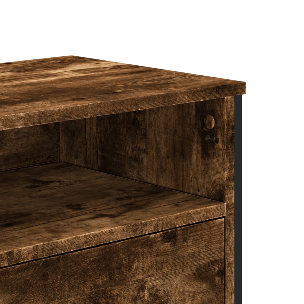 Meuble TV chêne fumé 122x34x41 cm matériau bois