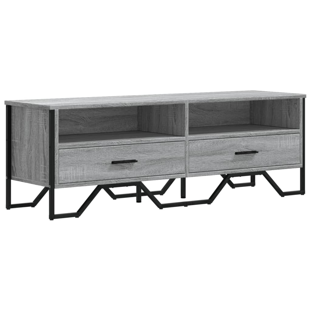 TV Cabinet Gray Sonoma 122x34x41 cm Wood Material