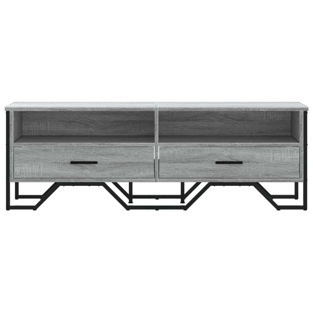 TV Cabinet Gray Sonoma 122x34x41 cm Wood Material