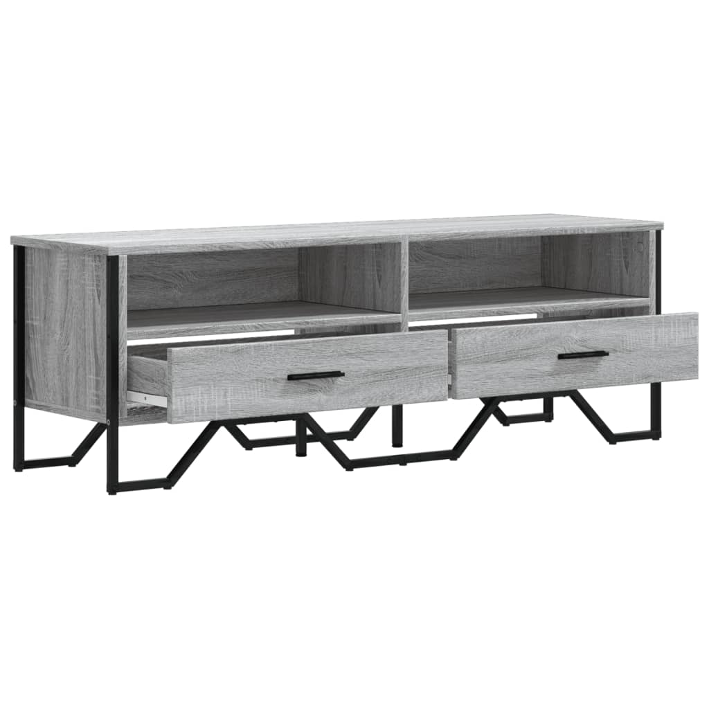 TV Cabinet Gray Sonoma 122x34x41 cm Wood Material