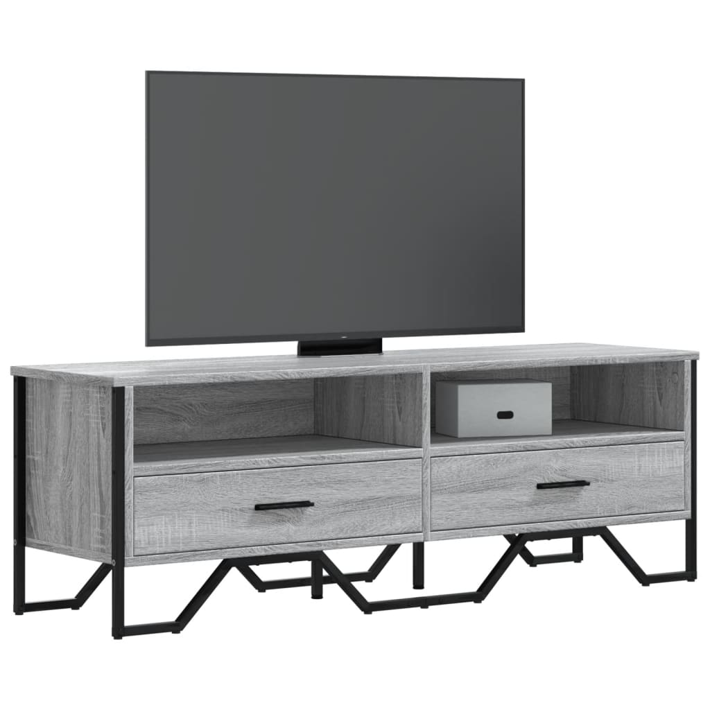 TV Cabinet Gray Sonoma 122x34x41 cm Wood Material