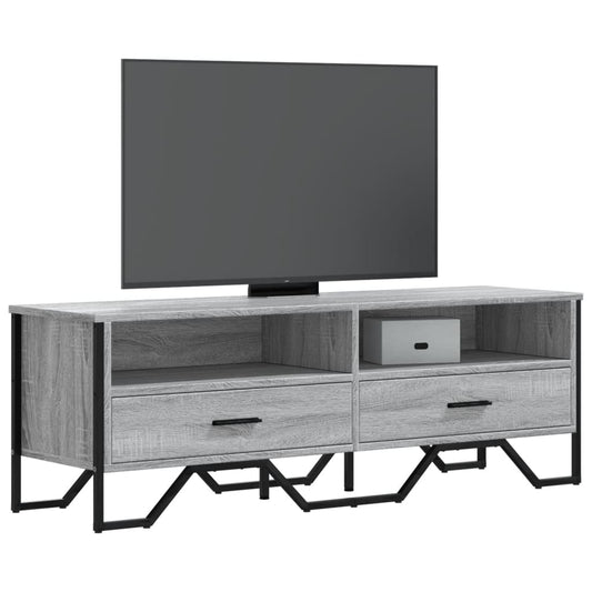 TV Cabinet Gray Sonoma 122x34x41 cm Wood Material