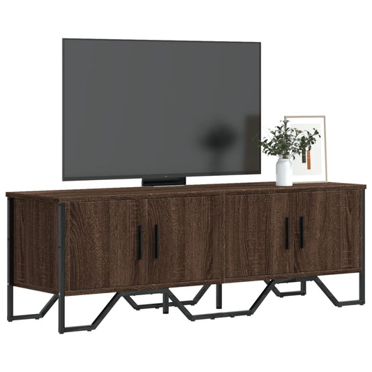 Meuble TV aspect chêne marron 122x34x41 cm matériau bois