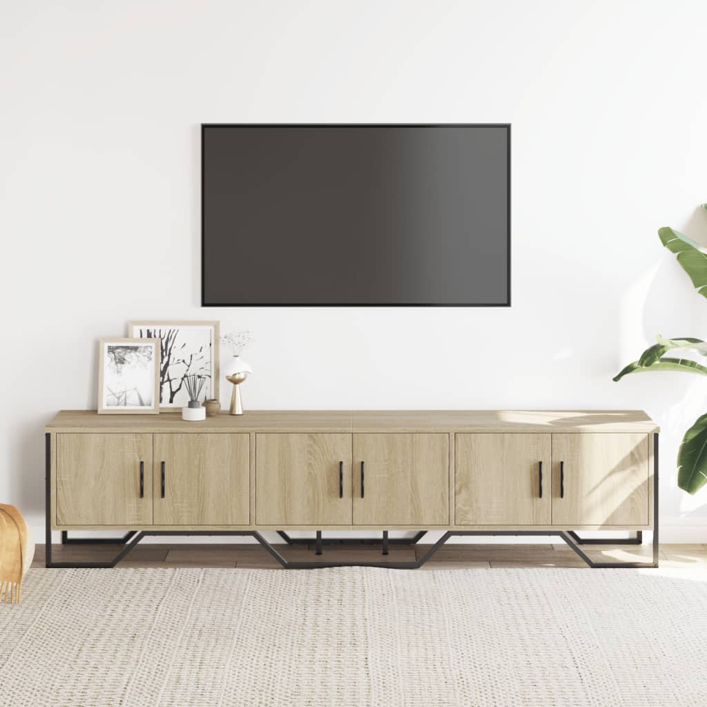 Meuble TV chêne Sonoma 180x34x41 cm matériau bois