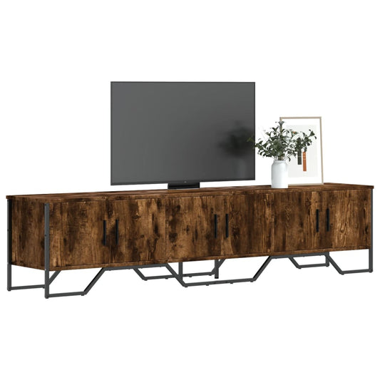 Meuble TV chêne fumé 180x34x41 cm matériau bois